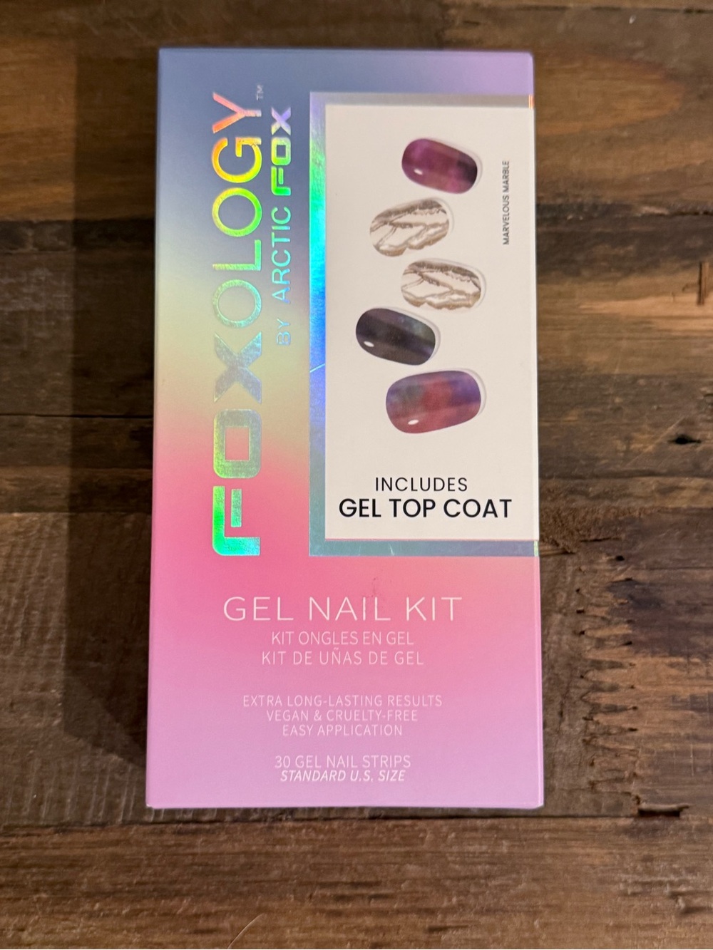 Gel Nail Kit - Purple Marble Ombre with Gel Top Coat